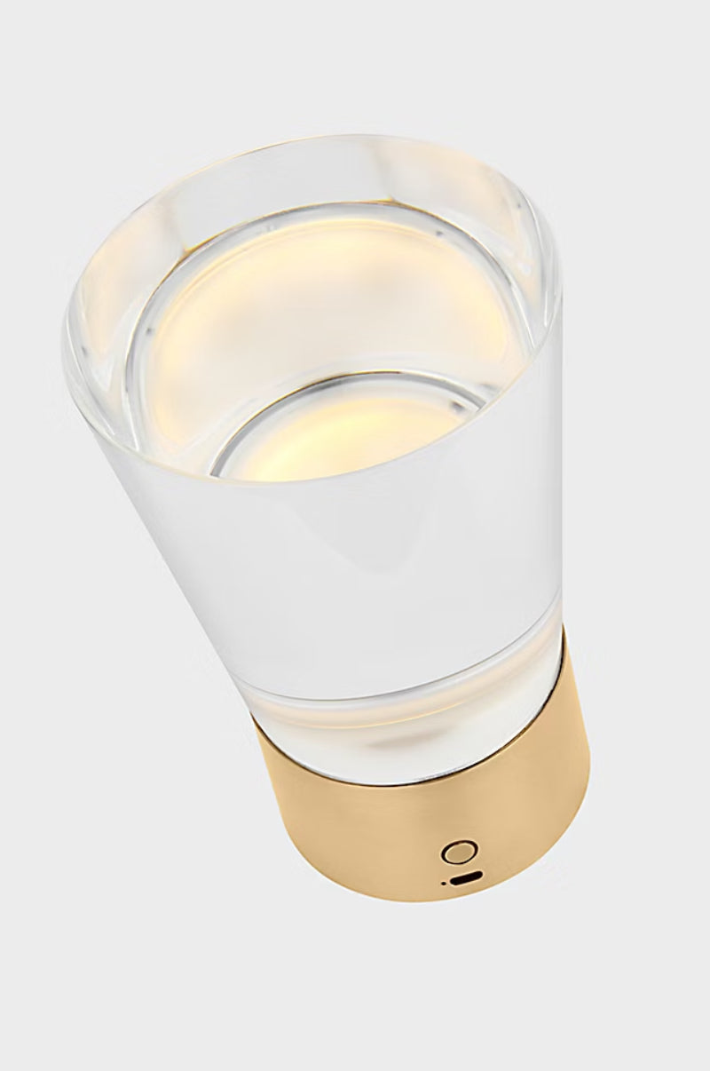 Visual Comfort SLTB66627 Caspe 8" Tall LED Rechargeable Table Lamp - Hand Rubbed Antique Brass