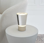 Visual Comfort SLTB66627 Caspe 8" Tall LED Rechargeable Table Lamp - Polished Nickel