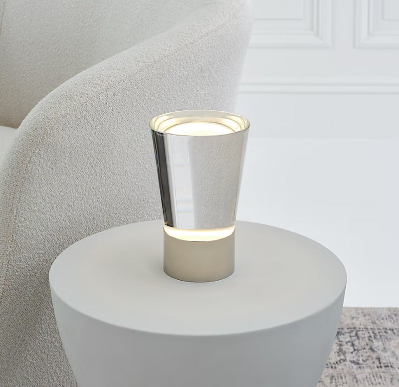 Visual Comfort SLTB66627 Caspe 8" Tall LED Rechargeable Table Lamp - Polished Nickel