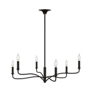 Visual Comfort AC1226 Chatsworth 6-lt 32" Chandelier - Aged Iron