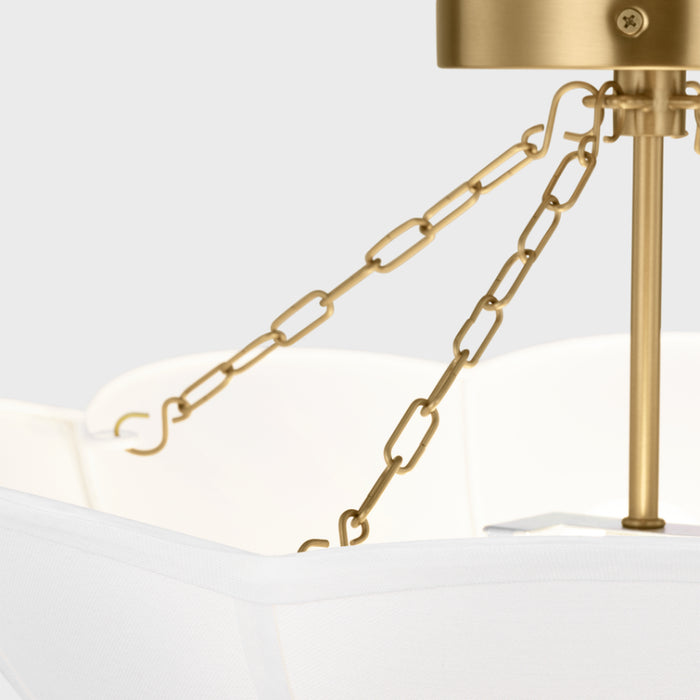 Visual Comfort AF1212 Stassi 2-lt 19" Medium Semi-Flush Mount - Burnished Brass
