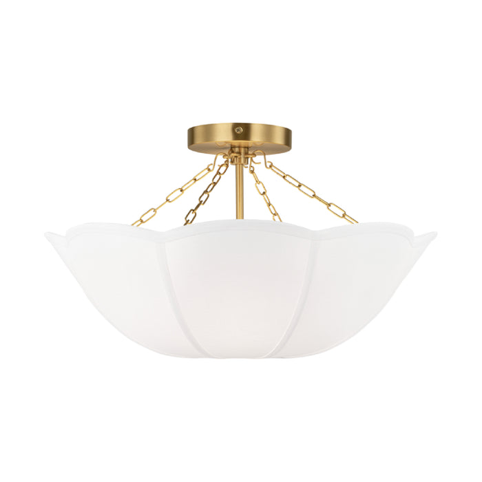 Visual Comfort AF1212 Stassi 2-lt 19" Medium Semi-Flush Mount - Burnished Brass