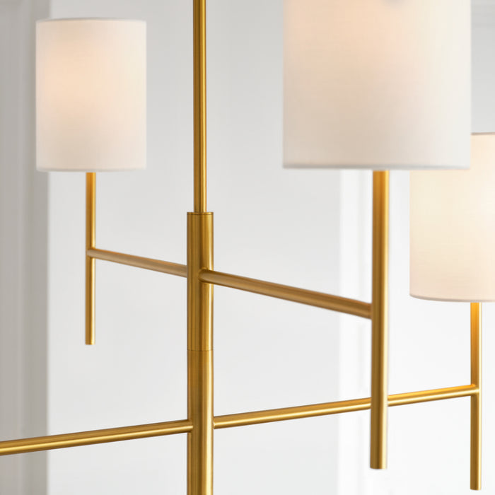 Visual Comfort BC1006 Key 6-lt 32" Large Chandelier - Burnished Brass