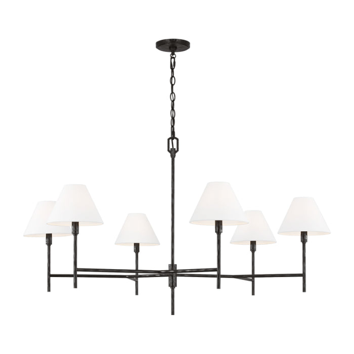 Visual Comfort CC1786 Ridgewood 6-lt 48" Extra Large Chandelier - Aged Iron