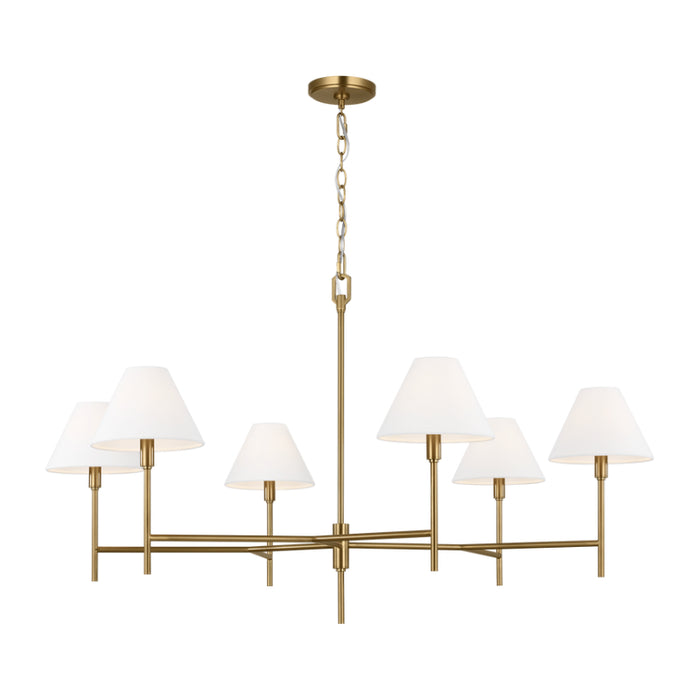 Visual Comfort CC1786 Ridgewood 6-lt 48" Extra Large Chandelier - Burnished Brass