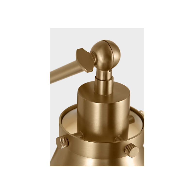Visual Comfort CW1121 Wellfleet 1-lt 9" Tall Single Arm Cone Task Sconce - Burnished Brass/Burnished Brass
