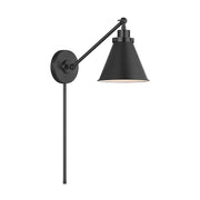 Visual Comfort CW1121 Wellfleet 1-lt 9" Tall Single Arm Cone Task Sconce - Midnight Black/Midnight Black Metal