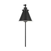Visual Comfort CW1121 Wellfleet 1-lt 9" Tall Single Arm Cone Task Sconce - Midnight Black/Midnight Black Metal