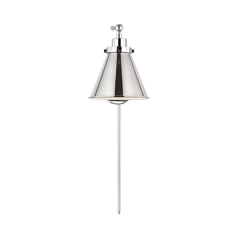 Visual Comfort CW1121 Wellfleet 1-lt 9" Tall Single Arm Cone Task Sconce - Polished Nickel/Polished Nickel