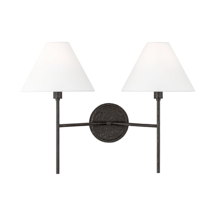 Visual Comfort CW1382 Ridgewood 2-lt 14" Tall Medium Wall Sconce - Aged Iron