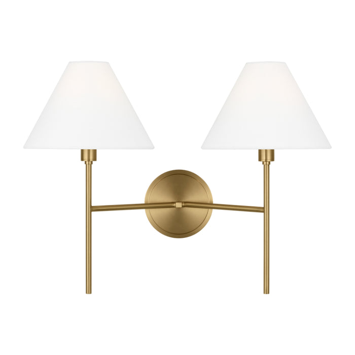 Visual Comfort CW1382 Ridgewood 2-lt 14" Tall Medium Wall Sconce - Burnished Brass