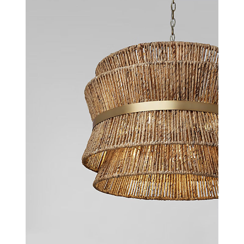 Visual Comfort DJP1074E Thurlo 4-lt 32" LED Large Hanging Pendant - Satin Brass