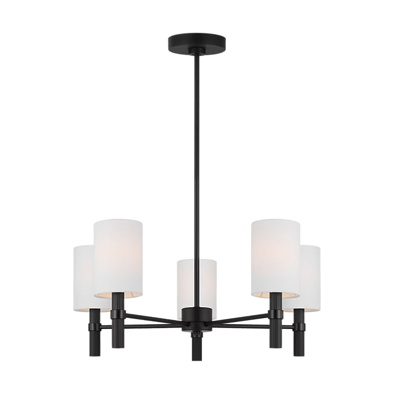 Visual Comfort DJC1135 Manor 5-lt 24" Chandelier - Midnight Black