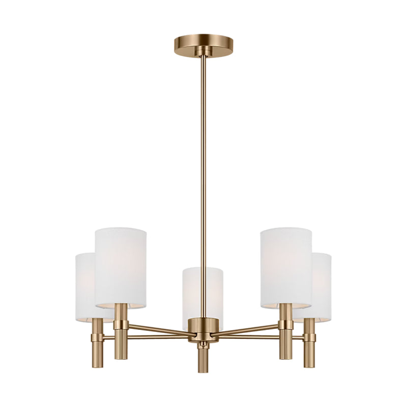 Visual Comfort DJC1135 Manor 5-lt 24" Chandelier - Satin Brass