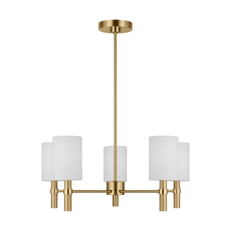 Visual Comfort DJC1135 Manor 5-lt 24" Chandelier - Satin Brass