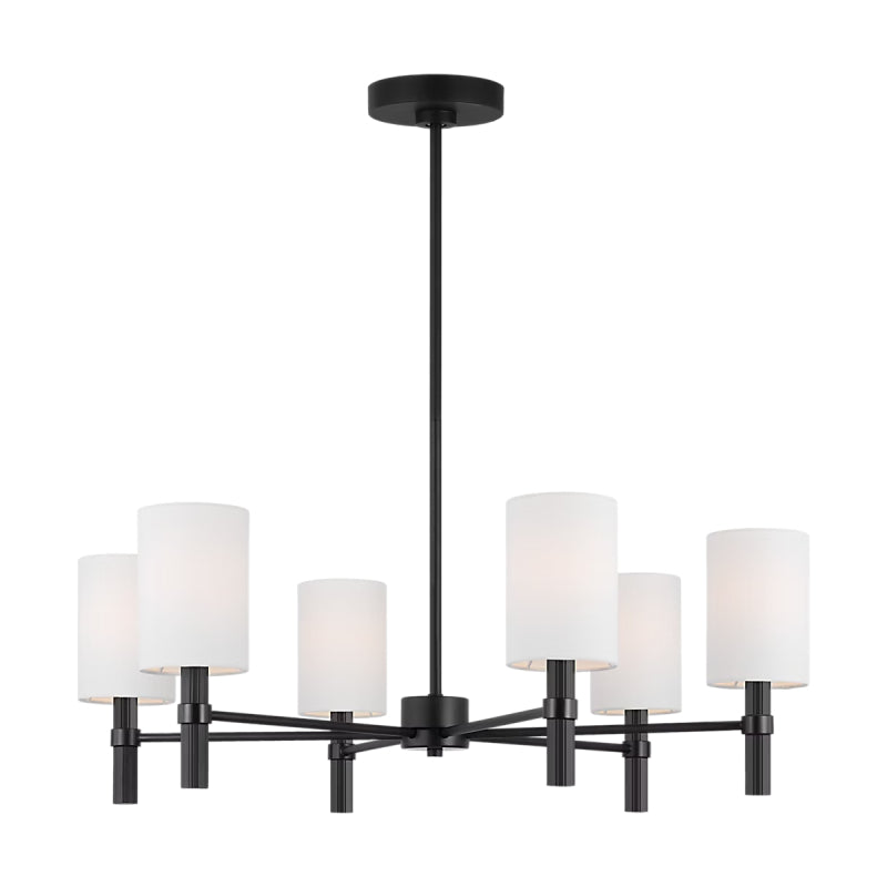 Visual Comfort DJC1146 Manor 6-lt 30" Chandelier - Midnight Black
