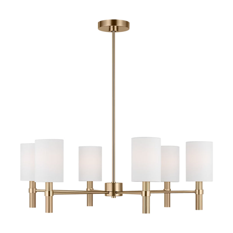 Visual Comfort DJC1146 Manor 6-lt 30" Chandelier - Satin Brass