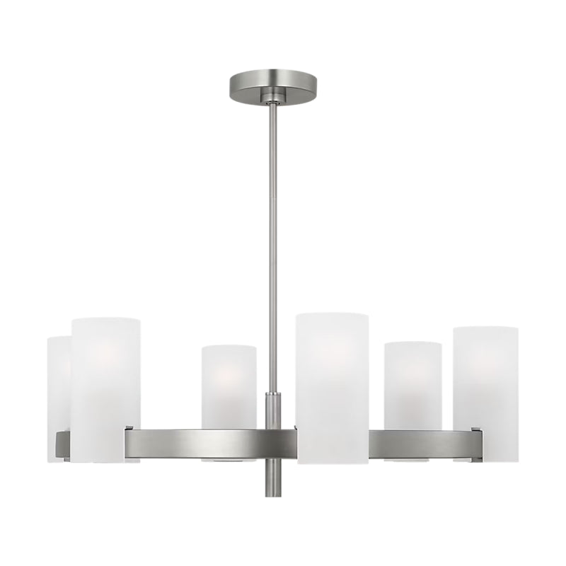 Visual Comfort DJC1166 Rhode 6-lt 30" Chandelier - Brushed Steel