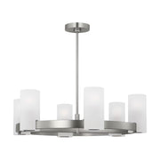 Visual Comfort DJC1166 Rhode 6-lt 30" Chandelier - Brushed Steel