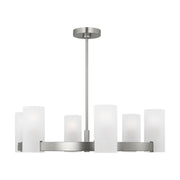 Visual Comfort DJC1166 Rhode 6-lt 30" Chandelier - Brushed Steel