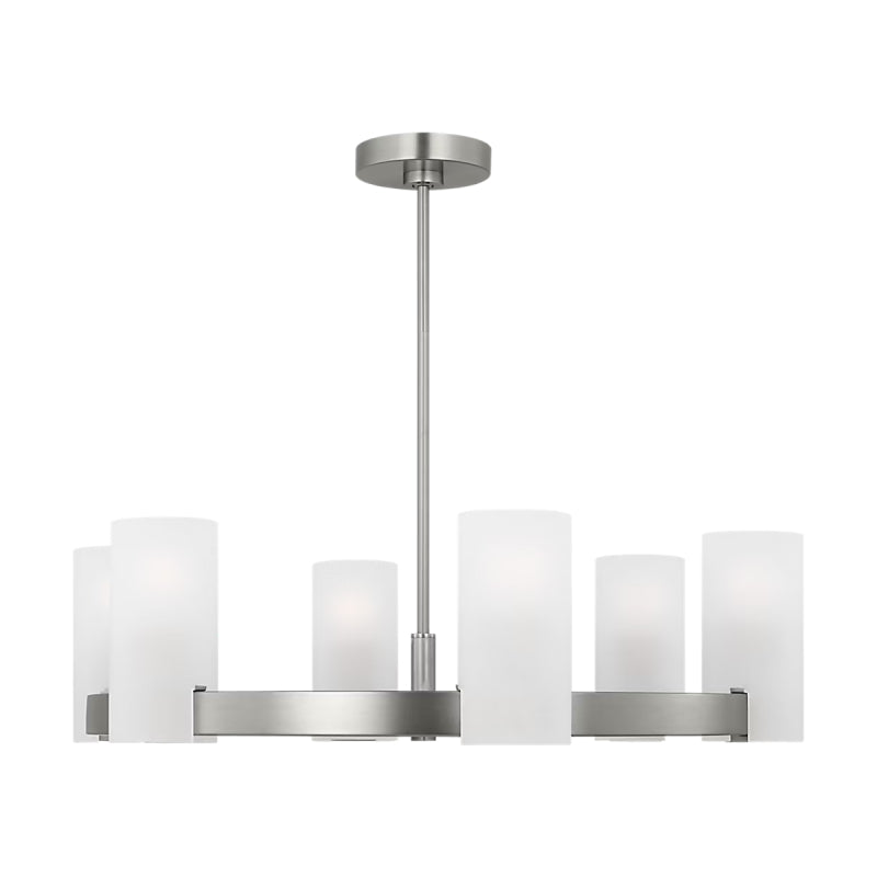 Visual Comfort DJC1166 Rhode 6-lt 30" Chandelier - Brushed Steel