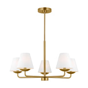 Visual Comfort DJC1175 Albion 5-lt 28" Chandelier - Satin Brass