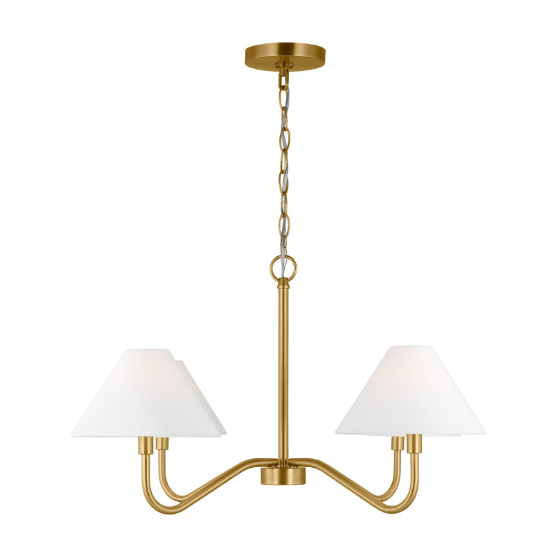 Visual Comfort DJC1194 Eldon 4-lt 30" Chandelier - Satin Brass