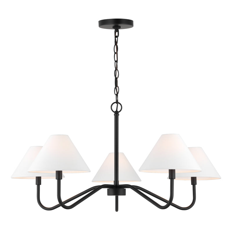 Visual Comfort DJC1205 Eldon 5-lt 34" Chandelier - Midnight Black