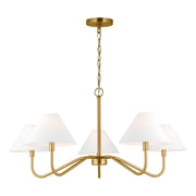 Visual Comfort DJC1205 Eldon 5-lt 34" Chandelier - Satin Brass