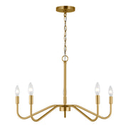 Visual Comfort DJC1205 Eldon 5-lt 34" Chandelier - Satin Brass