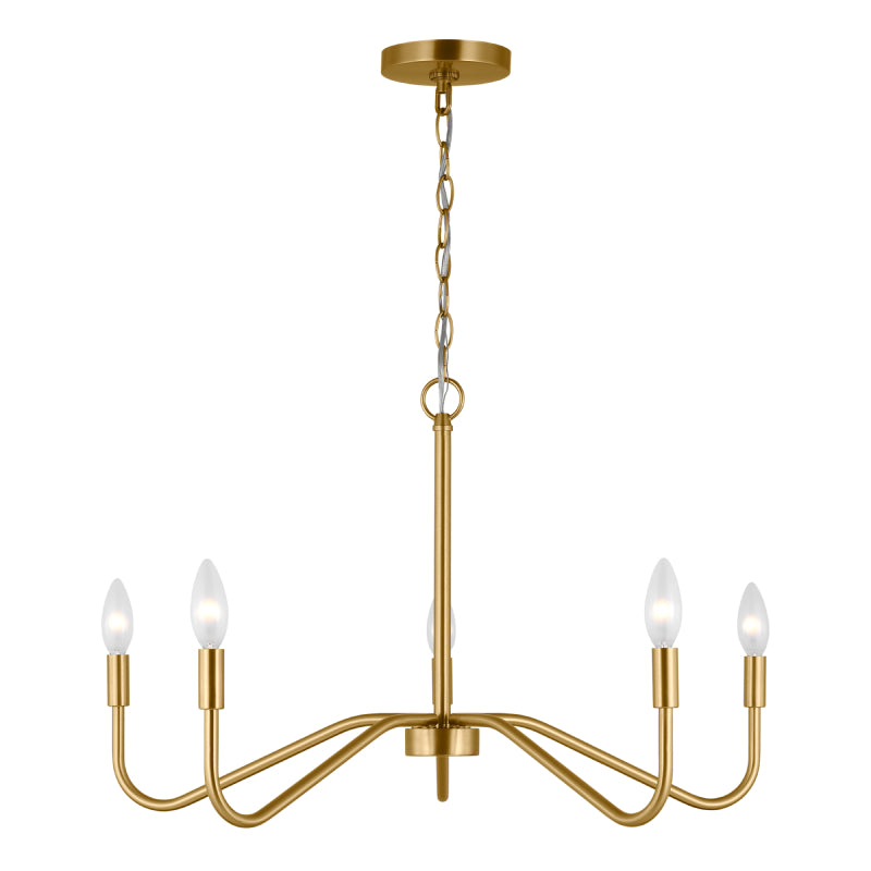 Visual Comfort DJC1205 Eldon 5-lt 34" Chandelier - Satin Brass