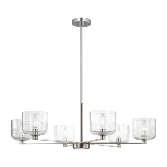 Visual Comfort DJC1216 Lochdale 6-lt 34" Large Chandelier - Brushed Nickel