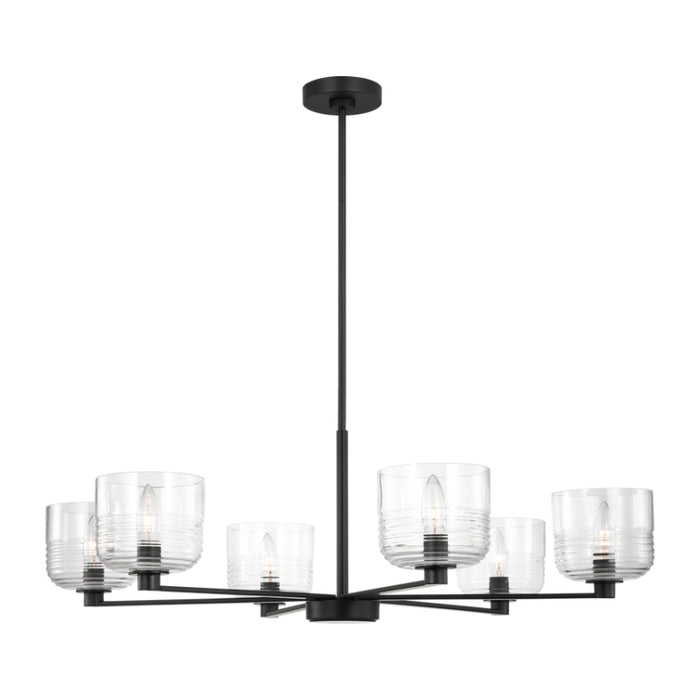 Visual Comfort DJC1216 Lochdale 6-lt 34" Large Chandelier - Midnight Black