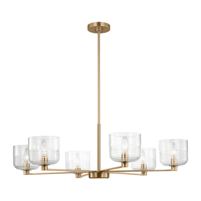 Visual Comfort DJC1216 Lochdale 6-lt 34" Large Chandelier - Satin Brass