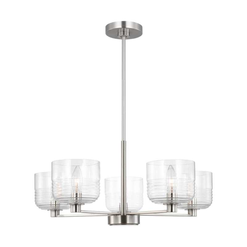 Visual Comfort DJC1225 Lochdale 5-lt 24" Medium Chandelier - Brushed Nickel