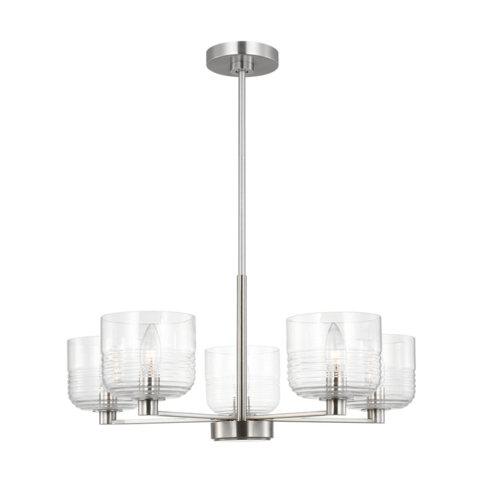Visual Comfort DJC1225 Lochdale 5-lt 24" Medium Chandelier - Brushed Nickel