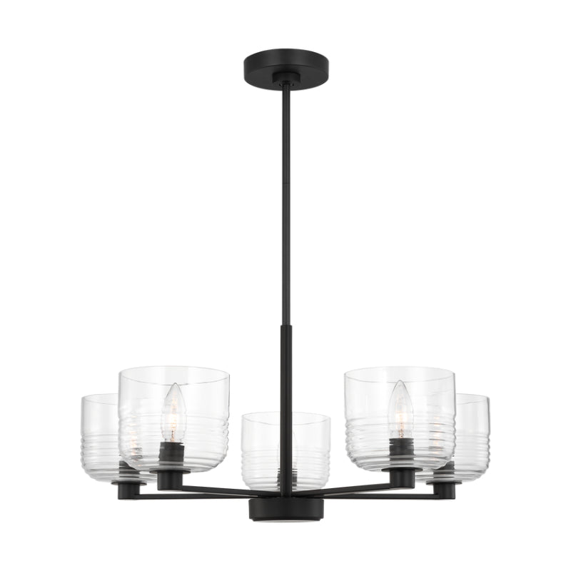 Visual Comfort DJC1225 Lochdale 5-lt 24" Medium Chandelier - Midnight Black