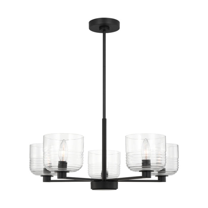Visual Comfort DJC1225 Lochdale 5-lt 24" Medium Chandelier - Midnight Black