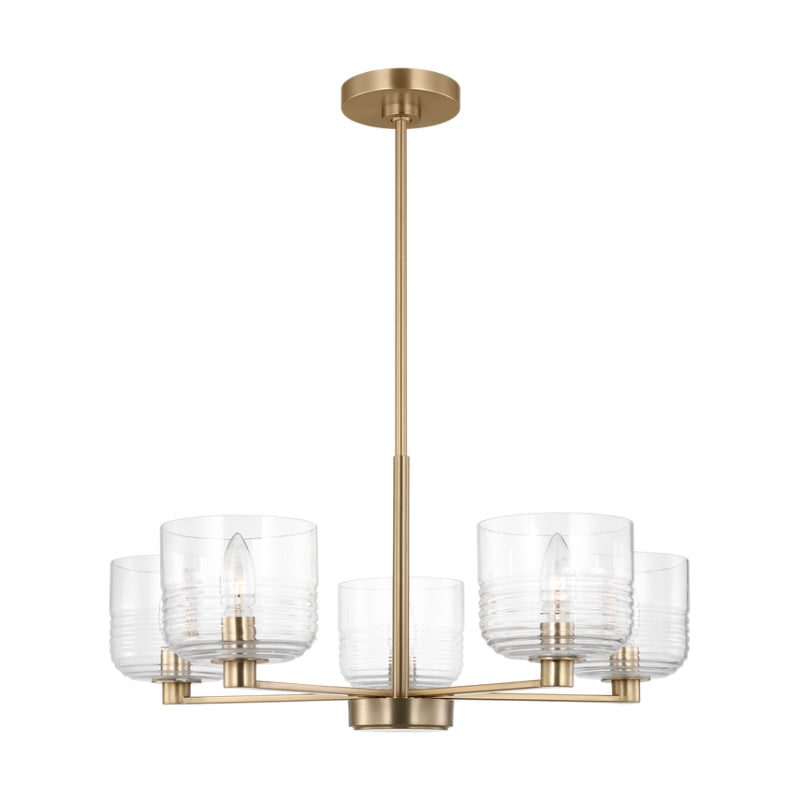 Visual Comfort DJC1225 Lochdale 5-lt 24" Medium Chandelier - Satin Brass