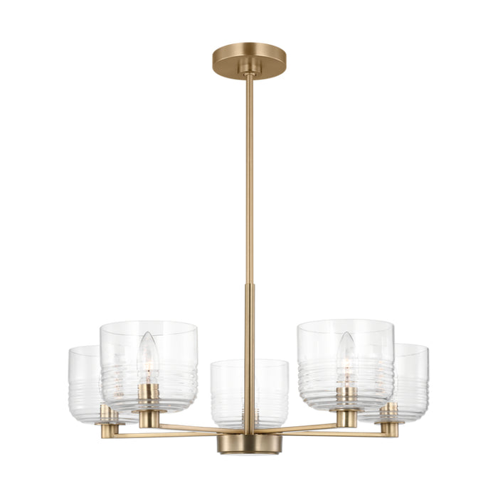 Visual Comfort DJC1225 Lochdale 5-lt 24" Medium Chandelier - Satin Brass