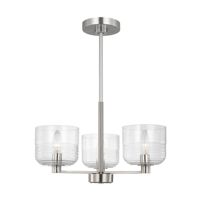 Visual Comfort DJC1233 Lochdale 3-lt 18" Small Chandelier - Brushed Nickel