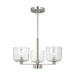 Visual Comfort DJC1233 Lochdale 3-lt 18" Small Chandelier - Brushed Nickel