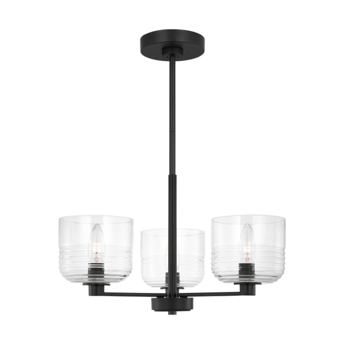 Visual Comfort DJC1233 Lochdale 3-lt 18" Small Chandelier - Midnight Black