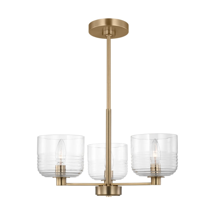 Visual Comfort DJC1233 Lochdale 3-lt 18" Small Chandelier - Satin Brass