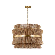 Visual Comfort DJP1074E Thurlo 4-lt 32" LED Large Hanging Pendant - Satin Brass
