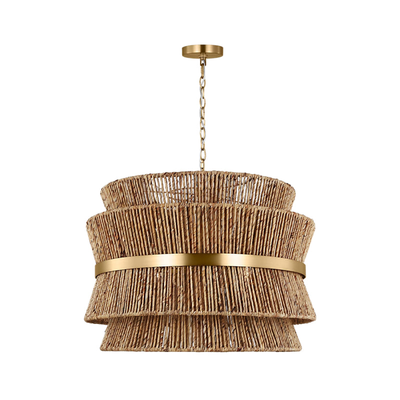 Visual Comfort DJP1074E Thurlo 4-lt 32" LED Large Hanging Pendant - Satin Brass