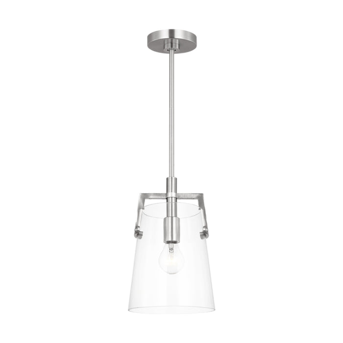 Visual Comfort DJP1261 Crofton 1-lt 8" Small Pendant - Brushed Nickel