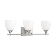 Visual Comfort DJV1023 Toffino 3-lt 26" Vanity Light - Brushed Steel/Milk Glass