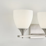 Visual Comfort DJV1023 Toffino 3-lt 26" Vanity Light - Brushed Steel/Milk Glass