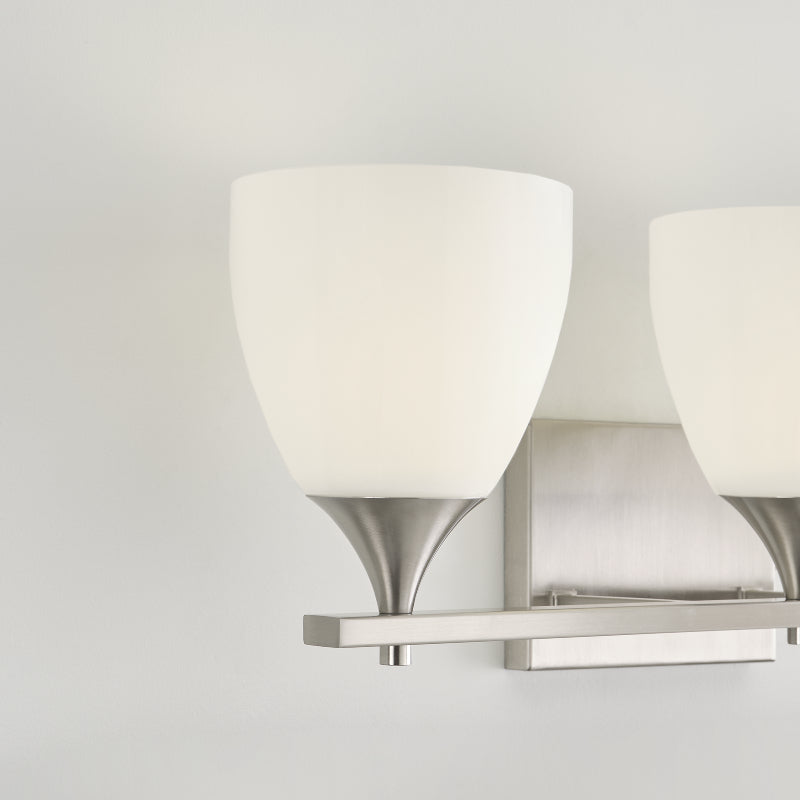 Visual Comfort DJV1023 Toffino 3-lt 26" Vanity Light - Brushed Steel/Milk Glass